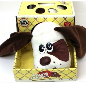 Pound Puppies Classic 80's Collection 15" Plush Dog White Brown Spots NIB